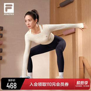 FILA T恤2025春新紧身运动健身上衣女 斐乐官方长袖