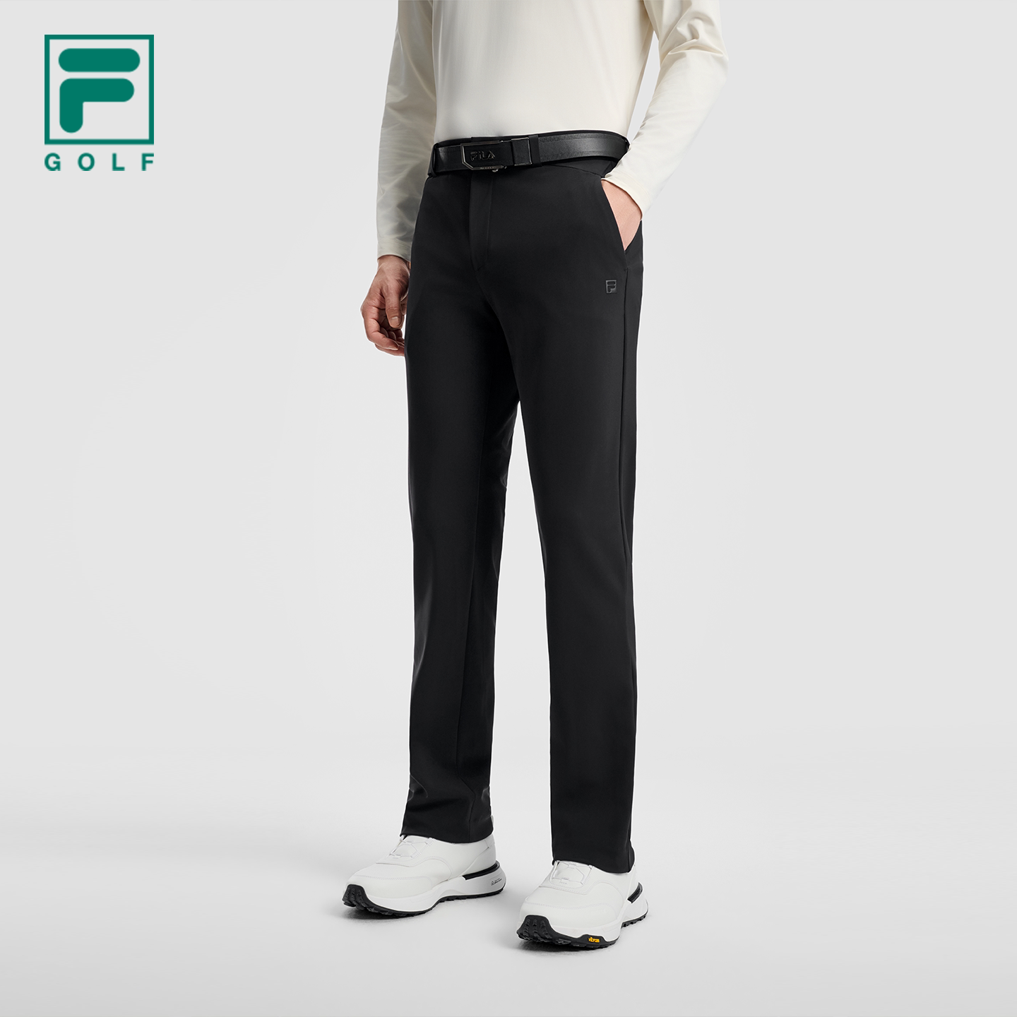 FILA 斐乐高尔夫针织长裤26冬季男士保暖休闲运动意大利进口面料