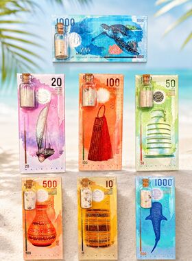 马尔代夫鲨鱼乌龟币1000冰箱贴文创马累机场鲸鲨货币纪念品冰箱贴