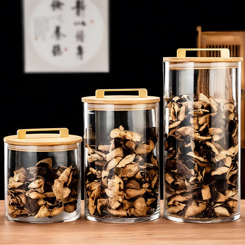 大容量透明食品密封罐陈皮玻璃储物罐厨房杂粮收纳罐防潮罐子