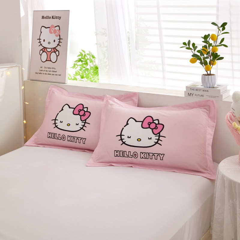 HelloKitty全棉枕套女孩卡通纯棉儿童枕芯套子幼儿园kt凯蒂猫枕皮