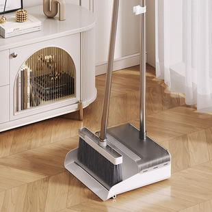 家用可折叠扫把簸箕套装客厅不粘头发旋转加长软毛刷收纳免粘发