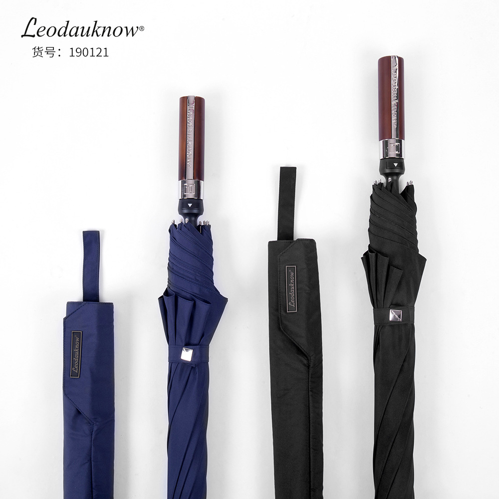 欧士多娜长柄大号复古简约商务双人伞木柄抗暴雨防风直杆大伞男