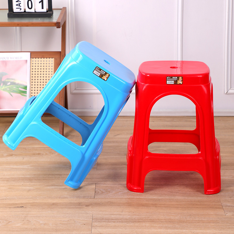 塑料椅子家用加厚高凳子可叠放休闲简约风格板凳户外高款塑料