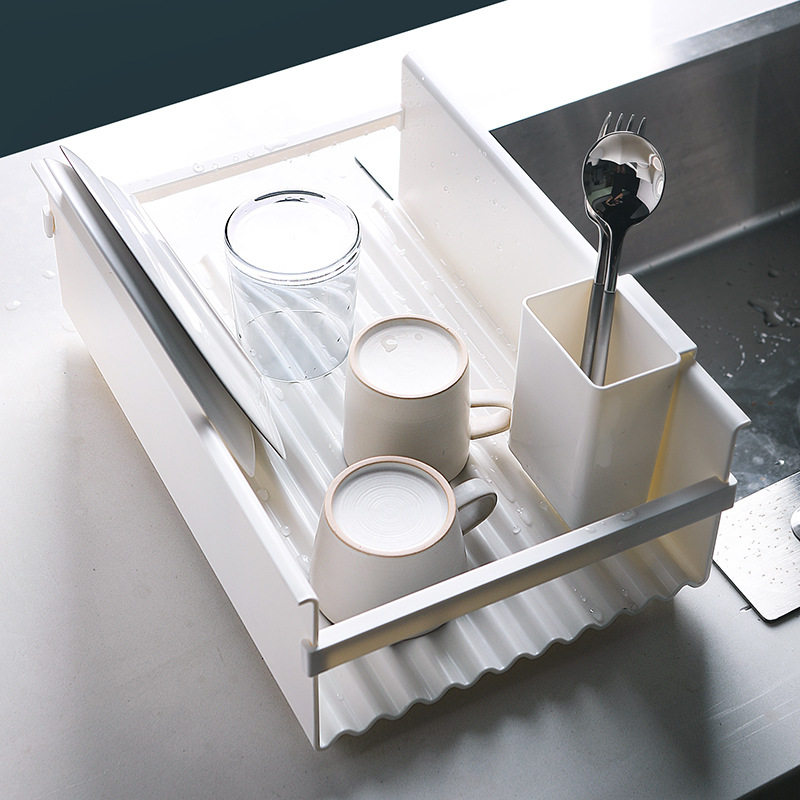 日式厨房置物架沥水碗架 收纳整理架塑料放碗筷收纳盒碗碟沥水架