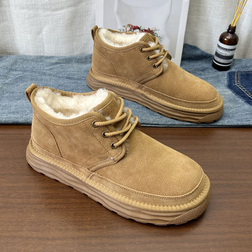 雪地靴男羊毛冬季加厚短筒靴子女