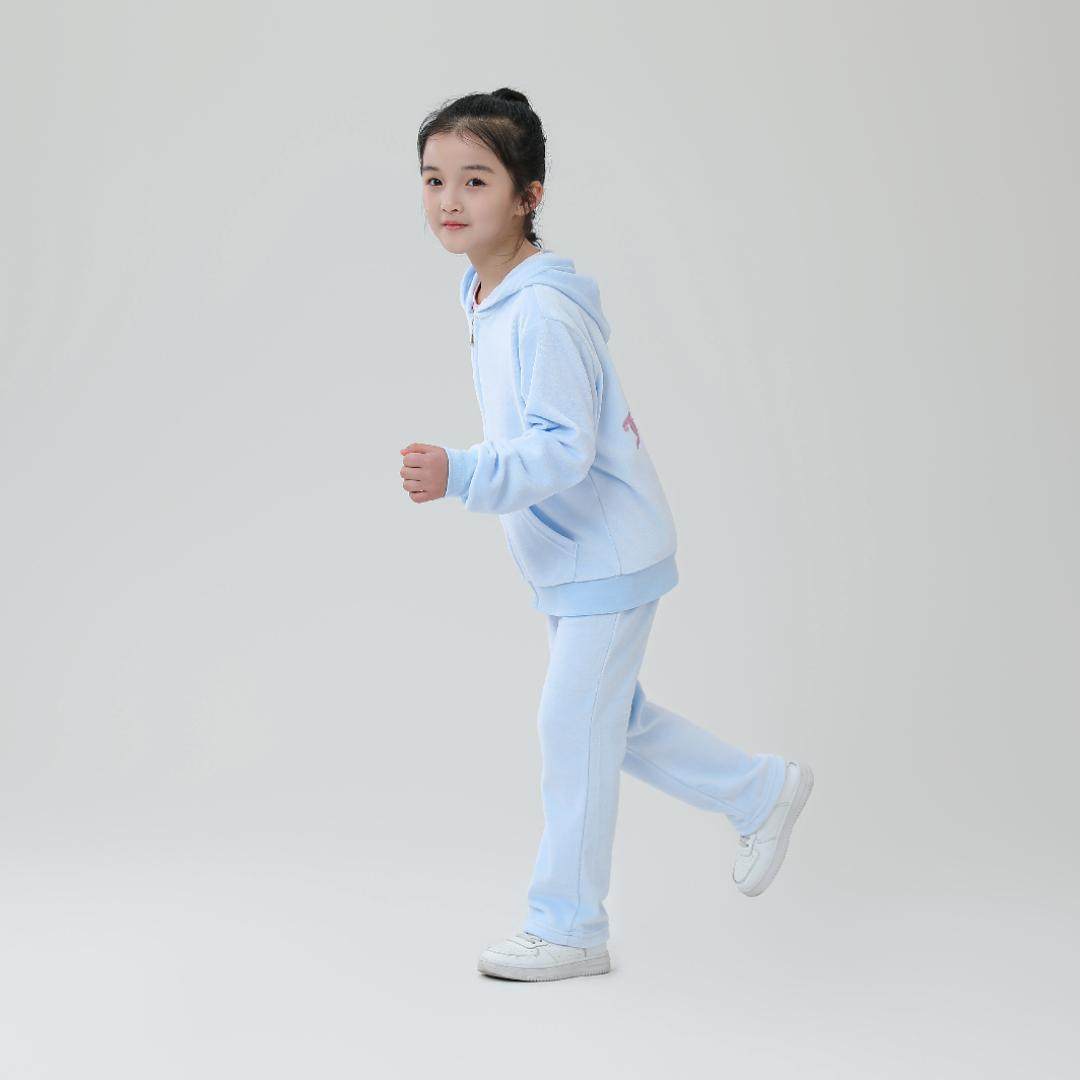女童套装两件套秋冬新款天鹅绒