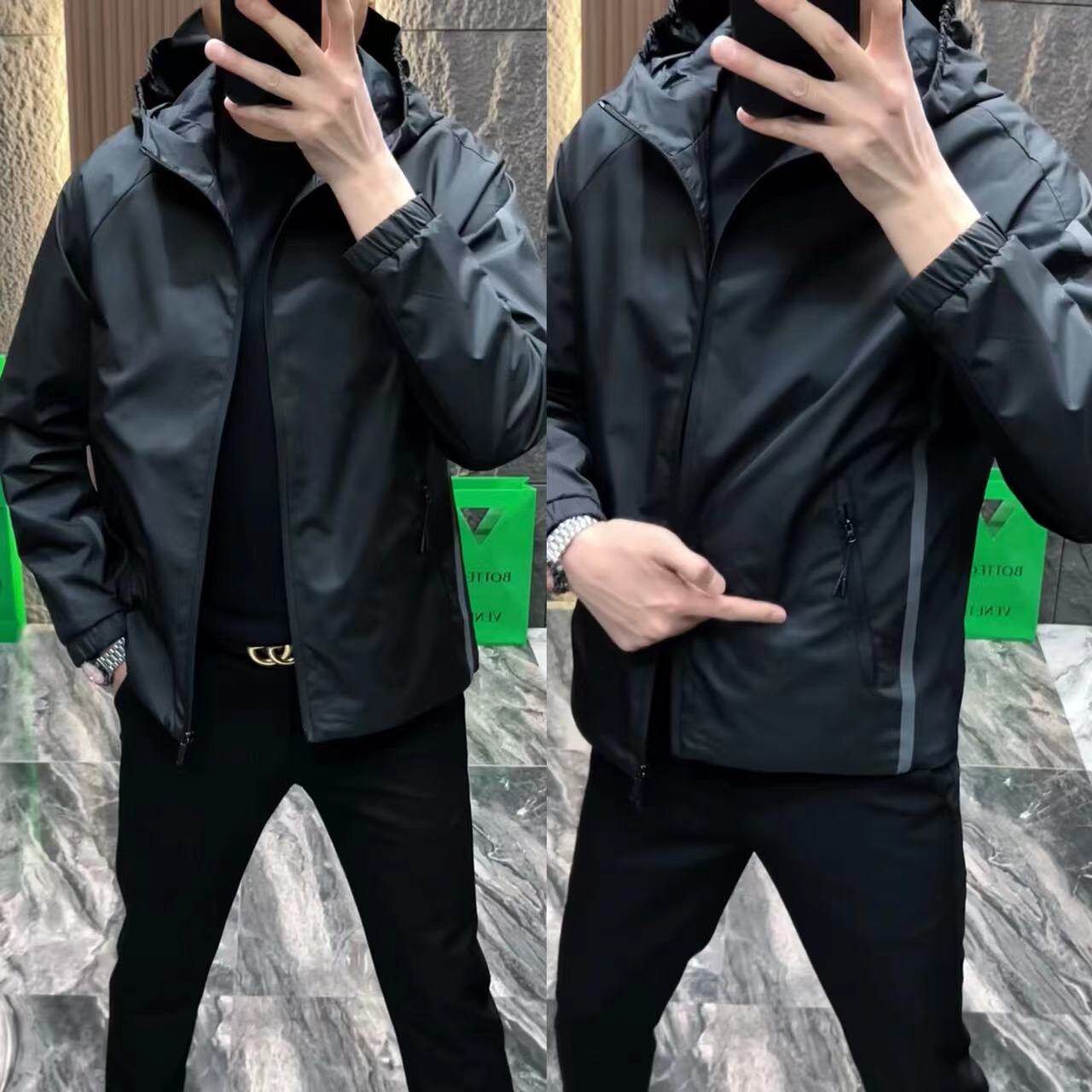 春季男士新款时尚百搭连帽夹克