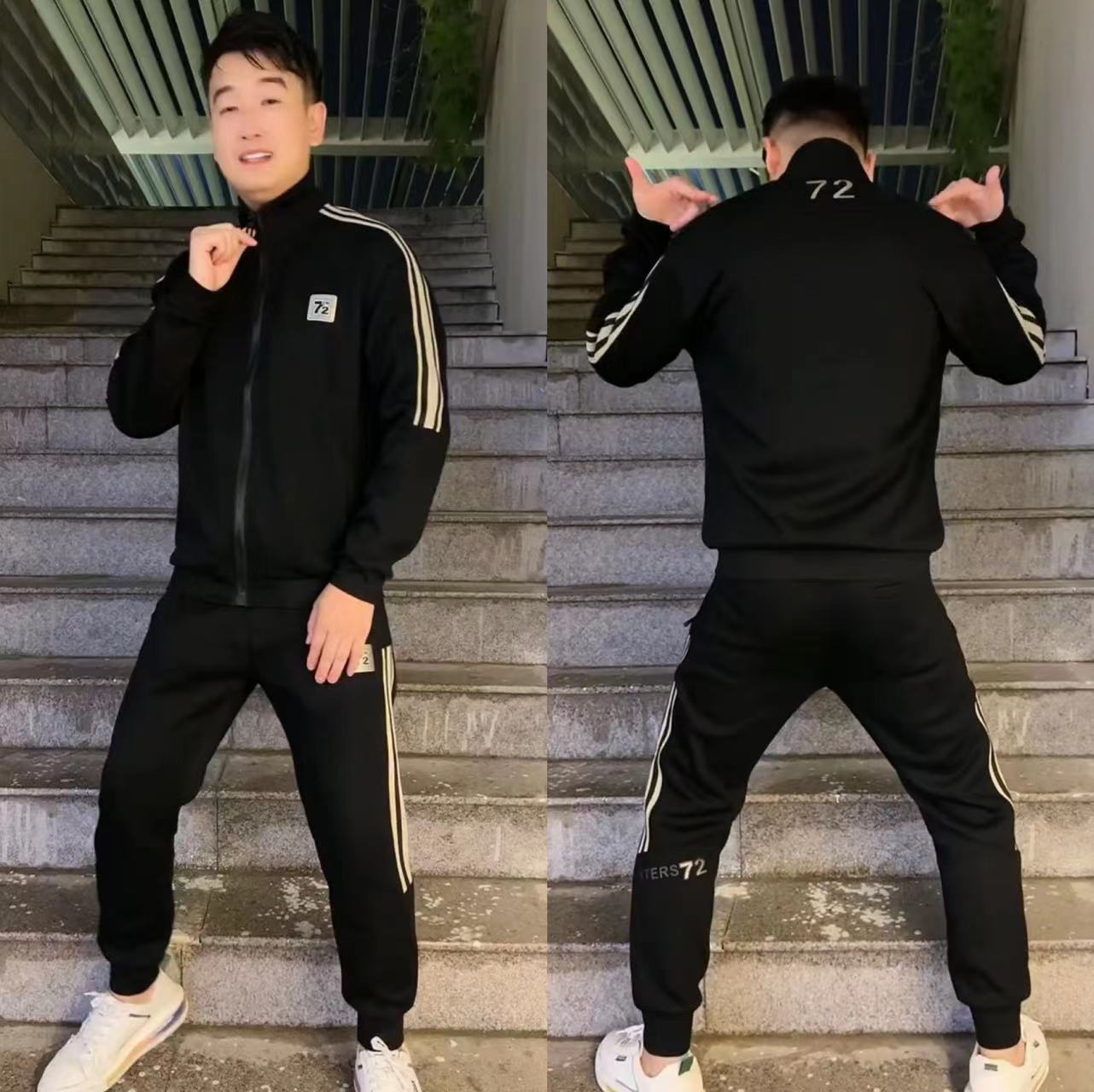 春季男士休闲运动两件套