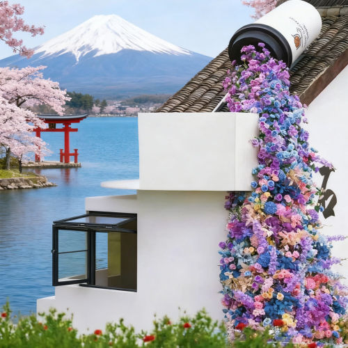 玫瑰花瀑布花墙仿真花网红打卡造景假花拍照道具夏天装饰场景布置