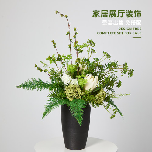 仿真花装饰摆件轻奢绿植花瓶