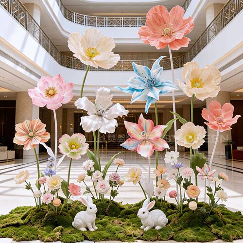 谷灵易生大型eva假花场景造景