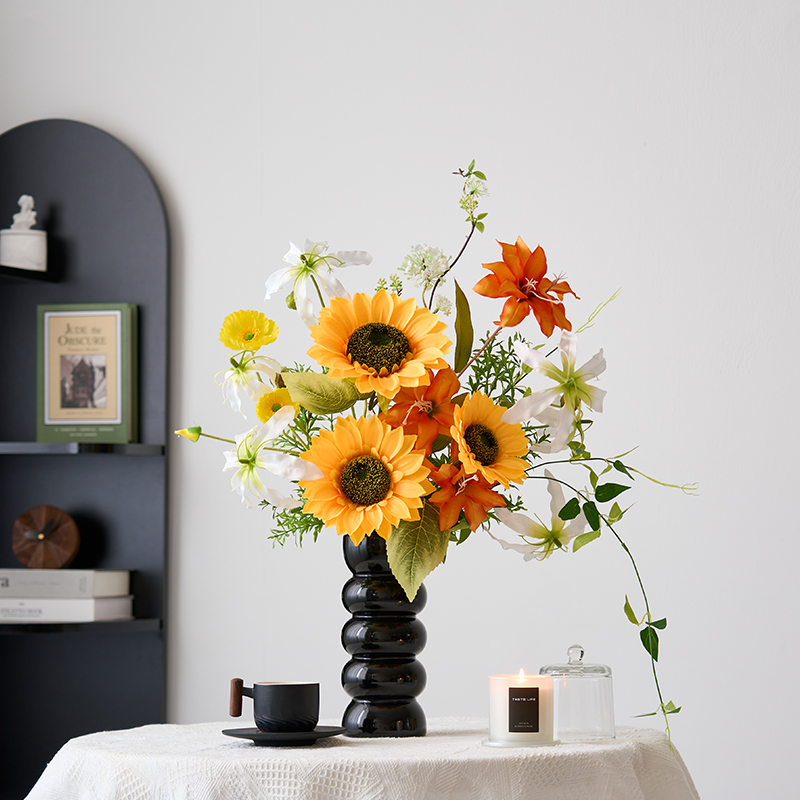 向日葵仿真花高级感逼真客厅桌面花艺摆件餐桌花摆花假花拍照道具