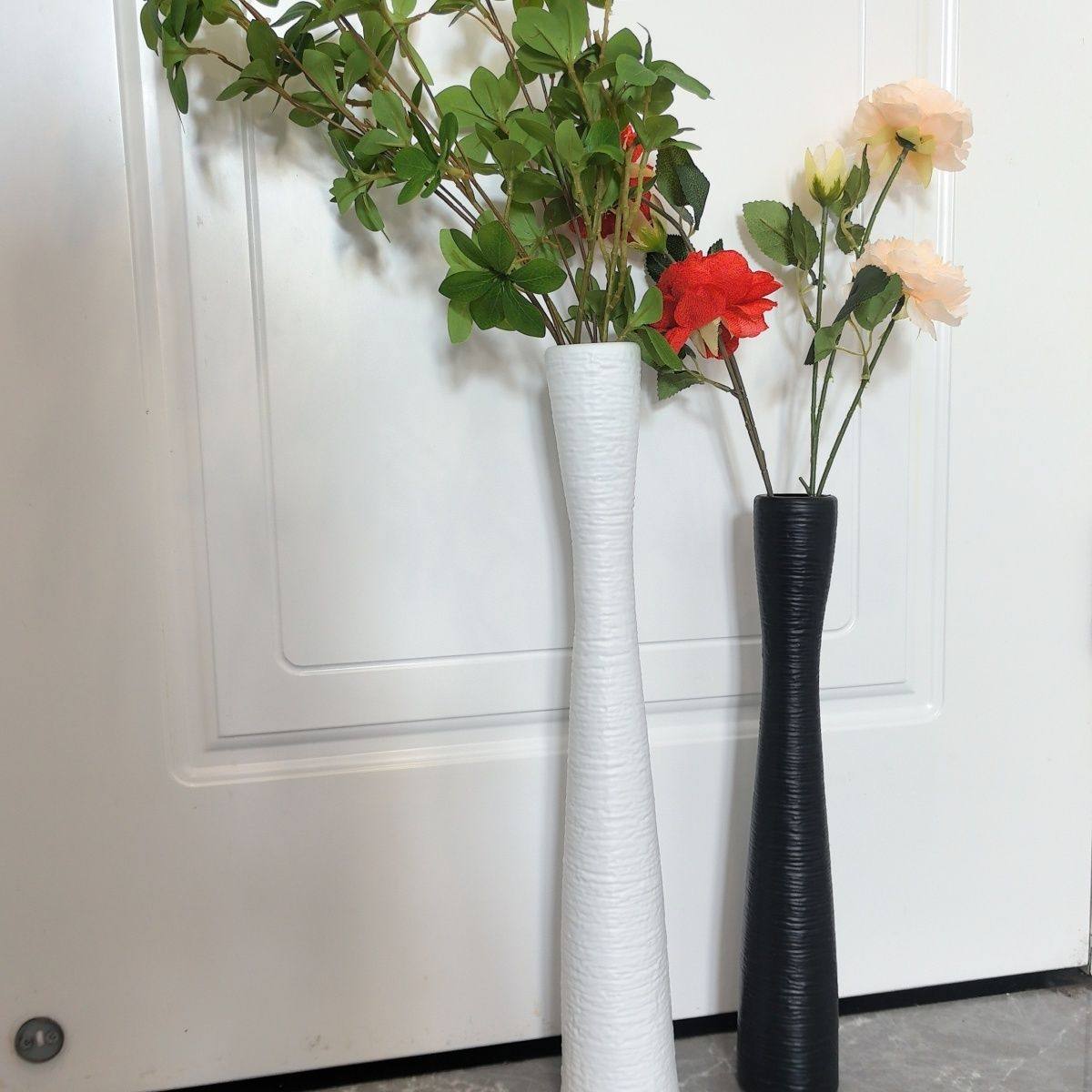 简约现代细长花瓶仿陶瓷竖立装饰花器家居摆件黑白两色,鲜花速递/花卉仿真/绿植园艺,花瓶,淘宝优惠券,粉丝福利购,淘宝优惠卷