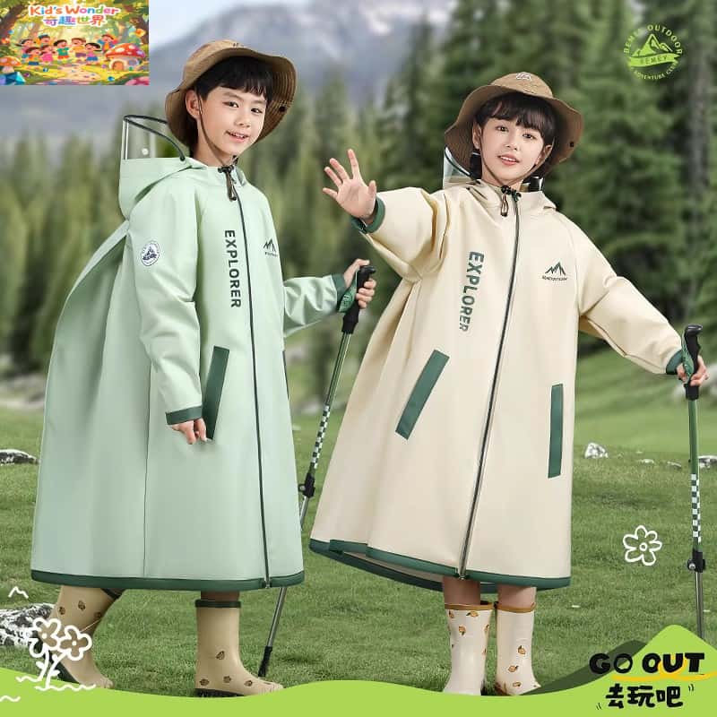 日本儿童雨衣小学生上学专用男童雨披/雨衣