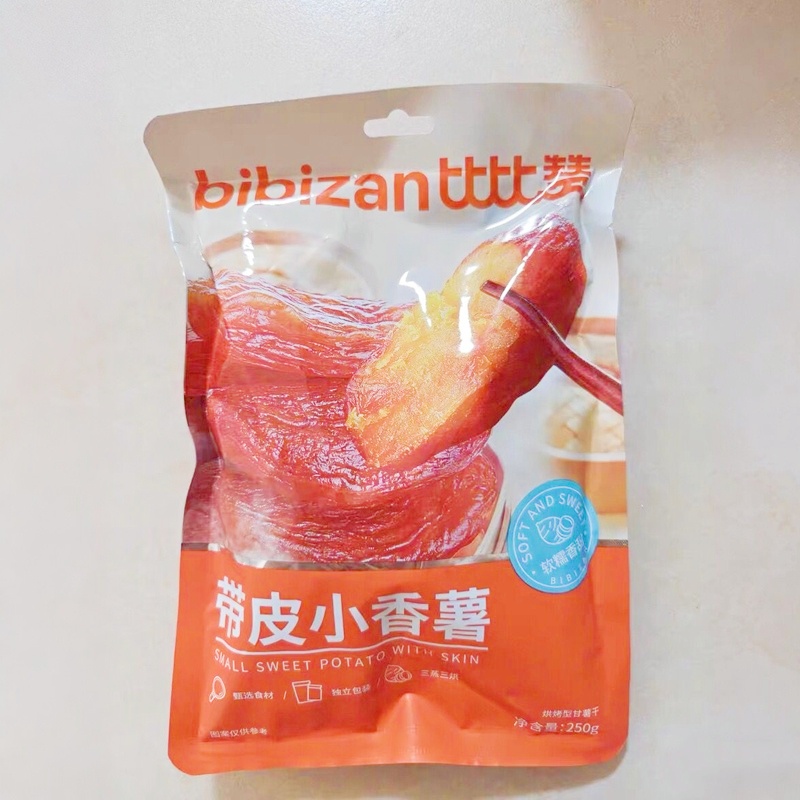 比比赞带皮小香薯红薯干地瓜干软糯香甜真空独立包休闲装零食解馋