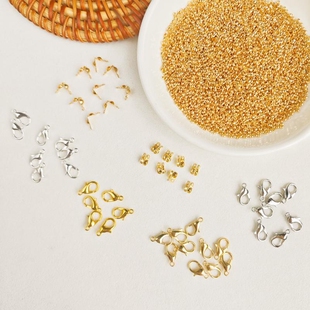 DIY饰品配件多色双头扣包头扣连接扣双吊包扣手链项链材料豆仔扣