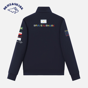 勇士鲨鱼2025男款拉链卫衣外套高端品牌美式复古上衣运动休闲风