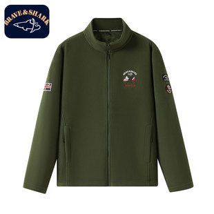 摇粒绒外套休闲柔软舒适保暖时尚 BRAVE&SHARK 勇士鲨鱼2025秋新款