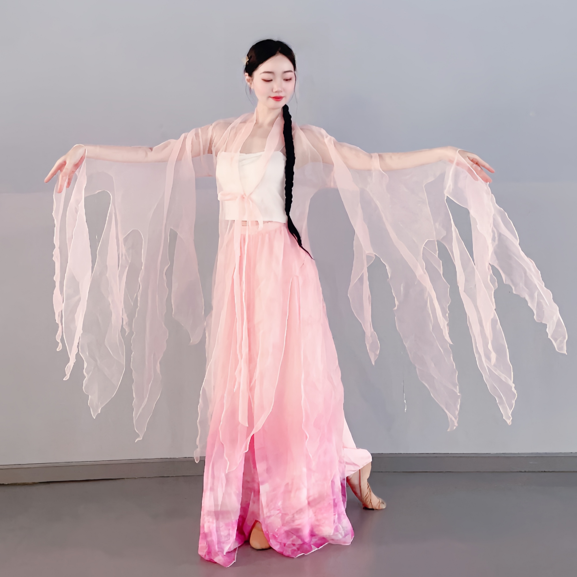 仙气飘逸古风舞蹈服套装