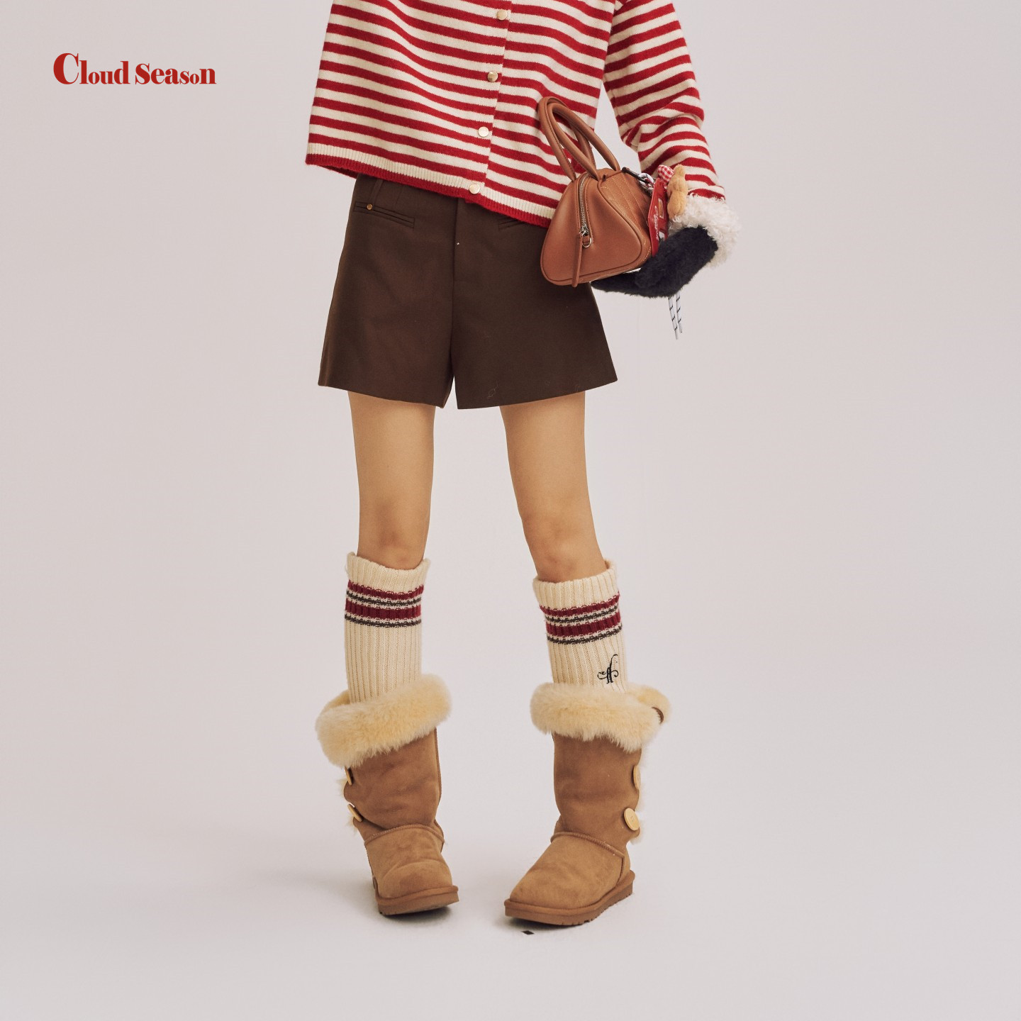 CLOUDSEASON毛呢短裤女外穿夏女士短裤2026新款春毛呢裤子女