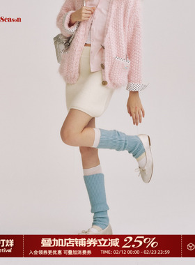 CLOUDSEASON铃兰针织半裙巨好看的早春半裙秋冬半裙白色半裙女秋