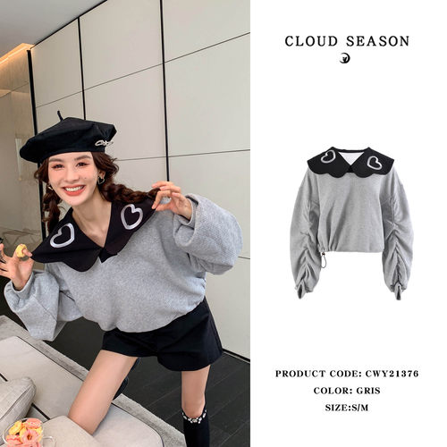 cloudseason花瓣领卫衣上衣