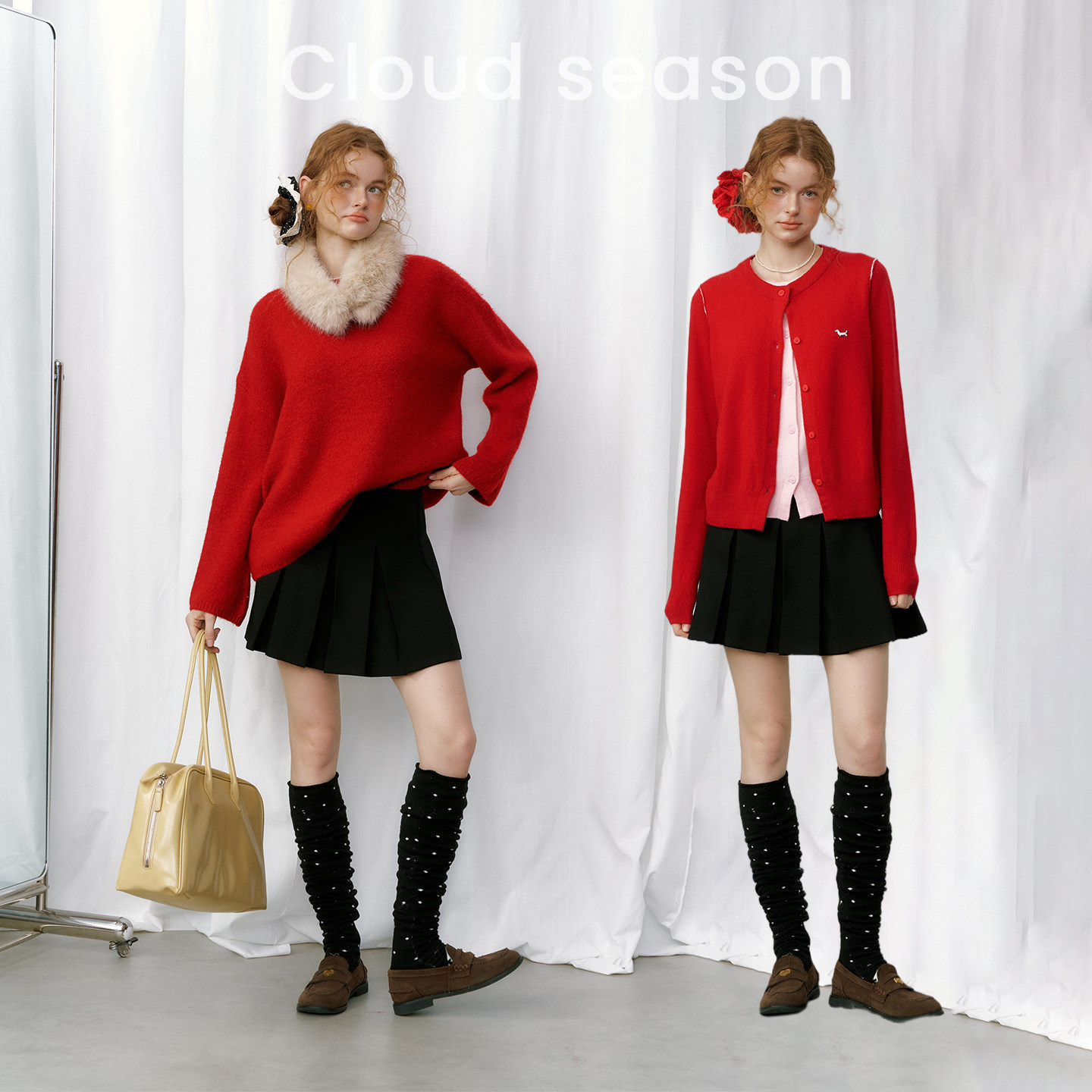 CLOUDSEASON微醺胶片百褶裙