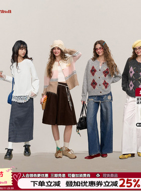 CLOUDSEASON毛衣开衫外套/彩钻T恤女套装女2026新款早春针织开衫