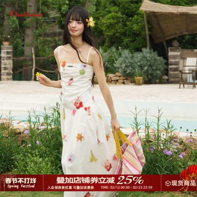 CLOUDSEASON川野百合连衣裙2026新款今年流行爆款吊带连衣裙