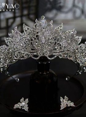 2025新品高级感重工组合灵动蝴蝶皇冠头饰结婚礼王冠发箍婚纱配饰
