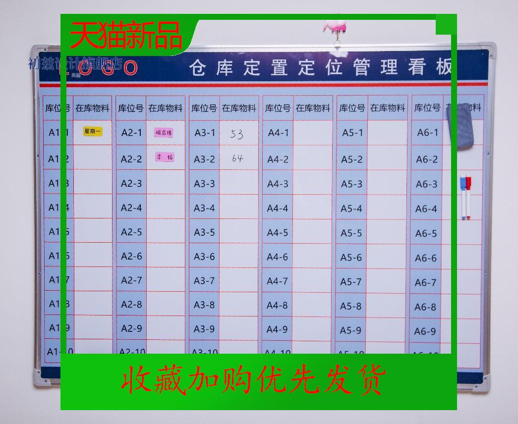 新款新仓库管理看板板定制磁性办黑板硬白铝合金目视化货架物料写