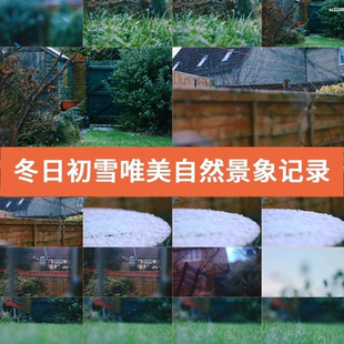冬日初雪唯美雪景银装素裹浪漫氛围视频素材
