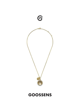 Goossens法国品牌Talisman项链 金色水晶珍珠吊坠设计感复古