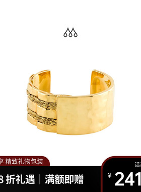 Aurelie Bidermann法国品牌Kilda轻奢高级质感金色宽手镯