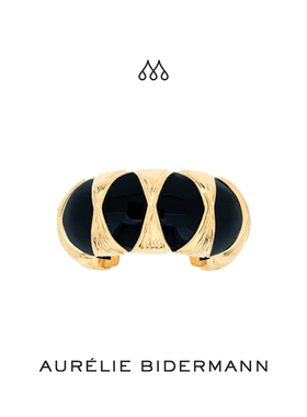 Aurelie Bidermann法国品牌限定款Cleopatra宽手镯 黑金轻奢手环