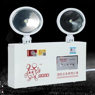 新国标消防应急灯LED安全出口双头疏散指示应急标志灯插电照明灯