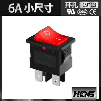 上开牌 船型开关带灯 KCD3 KCD6 4只脚 电源开关 认证：CQC CE