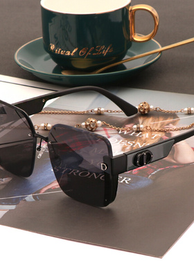 方形女清尼龙镜片网红街拍z时尚墨镜潮白色夏度假开车眼镜