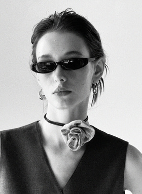 复古网红两色ins欧美朋克街D头复古小墨镜女男扁椭圆潮人款