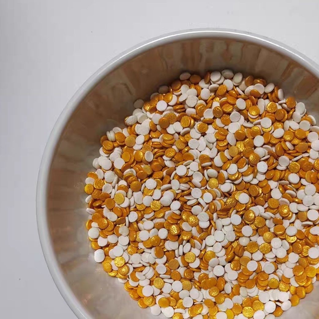 500g袋装圆片糖珠混切片糖果烘焙装饰蛋糕可食用彩色节日珍珠糖