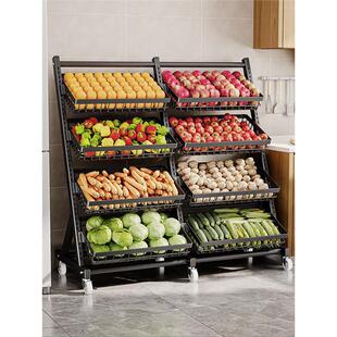 可移动厨房多功能置物架多层果蔬菜收纳菜篮子零食储物小推车货架