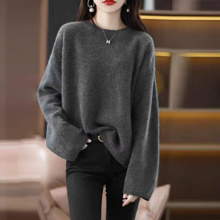 秋冬保暖T恤 打底衫 德绒上衣女2024年新款 慵懒风宽松显瘦遮肚大码