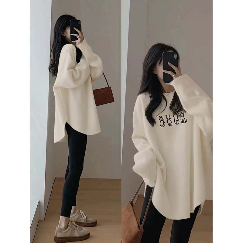洋气减龄中长款遮屁股打底衫