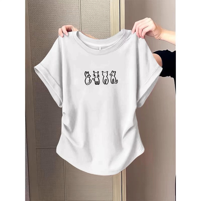 设计感收腰正肩显瘦短袖T恤女夏