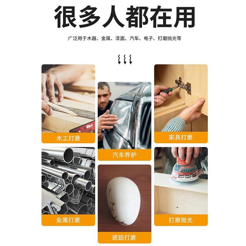 红砂植绒砂纸抛光磨盘打磨神器海绵自粘盘圆形沙纸木头抛光磨片