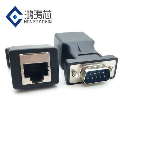 DB9转RJ45转接头 网线vga网口水晶头 9孔9针 显示器网络接头延长