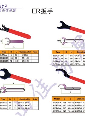 ER11ER16ER20AM型扳手勾型ER32扳手ER25UMER40UM数控铣床刀柄扳手