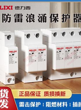 德力西浪涌保护器DZ47sY 220V防雷器2P20KA电涌CDY家用避雷器40KA