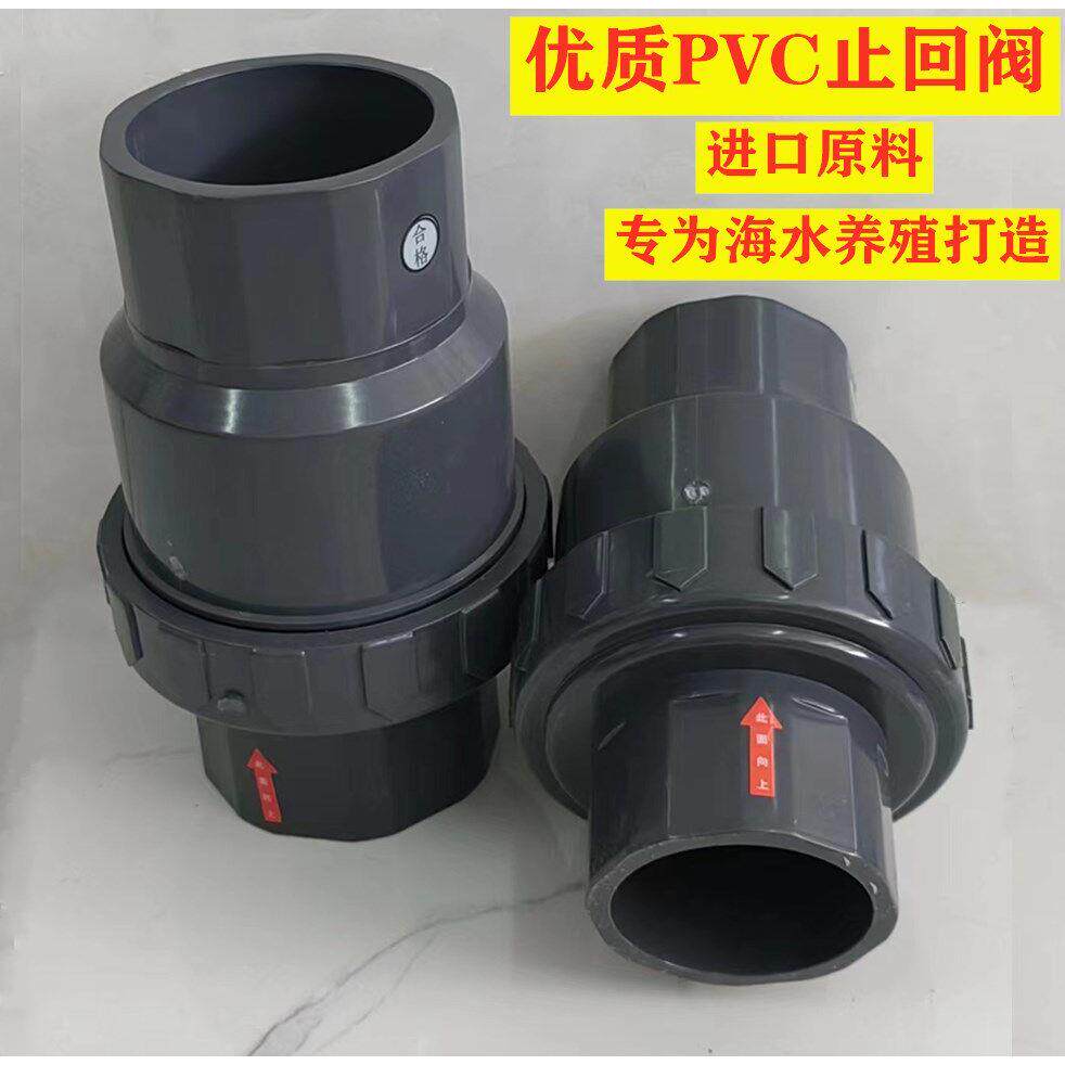 海水专用PVC止回阀UPVC管止逆阀门工业塑料单向阀翻板式止流阀